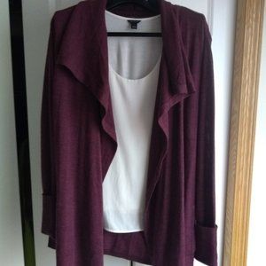 Long Burgundy Eddie Bauer Cardigan